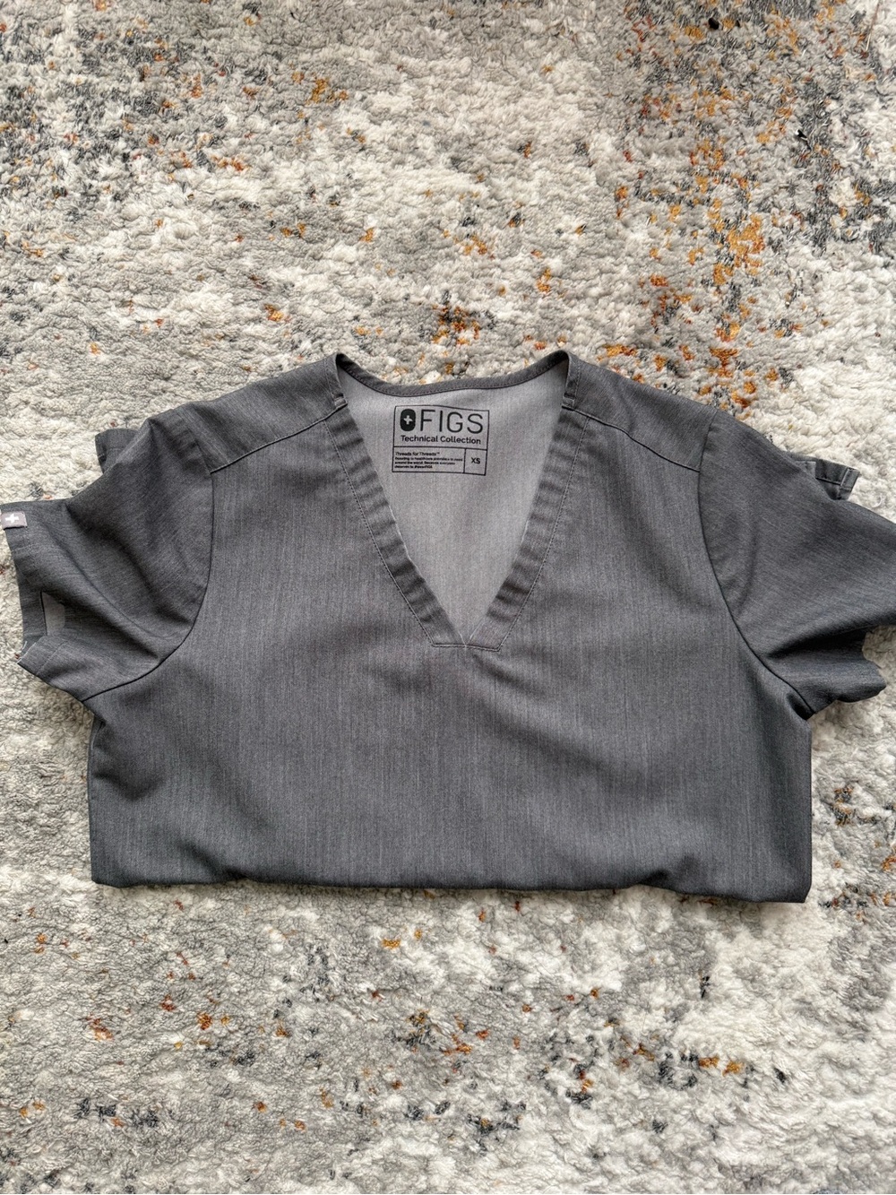 FIGS Charcoal Gray V-Neck Scrub Top